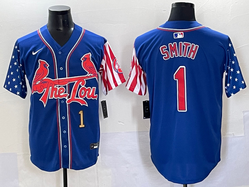 Men St.Louis Cardinals #1 Smith blue 2025 Nike Game MLB Jersey style 4